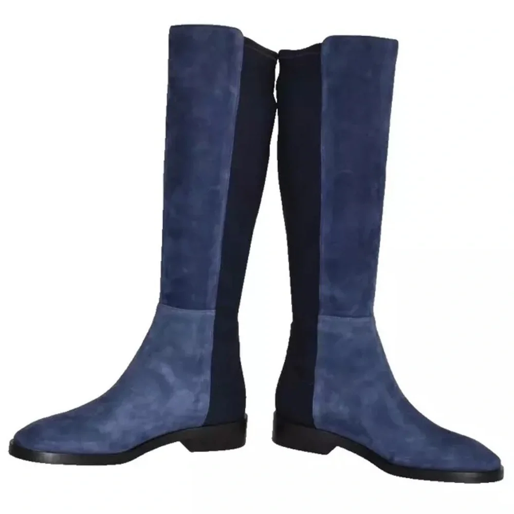 Stuart Weitzman Navy Suede Boots sz 11.5